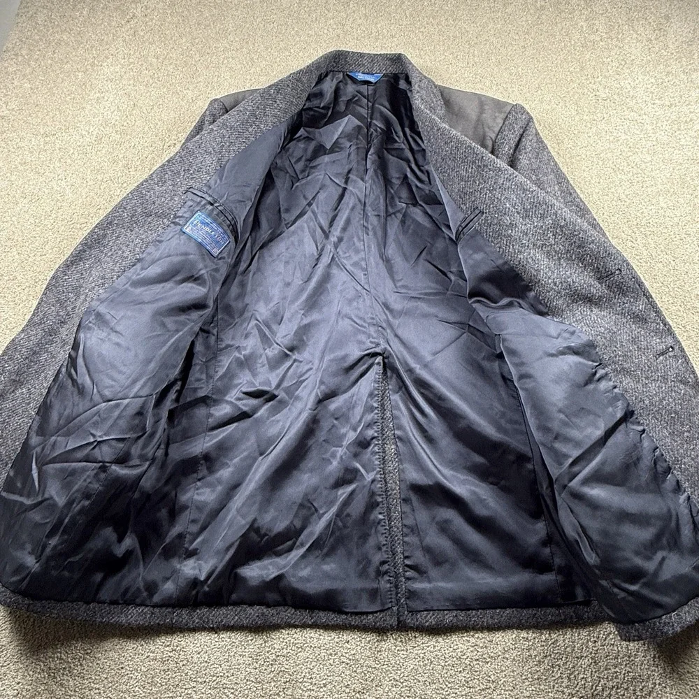 PENDLETON Men's Gray Western Elbow Patch Wool Jacket Sport Blazer Size‎ 42 USA